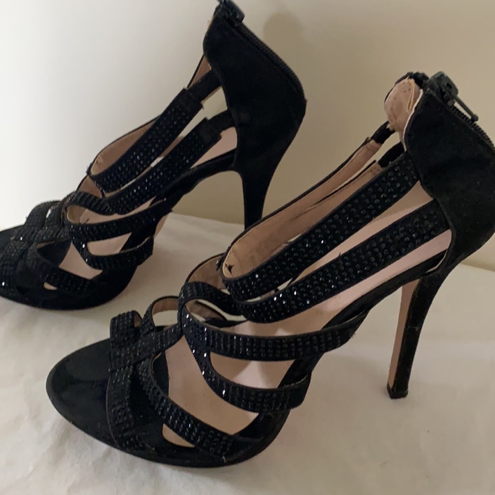 Cathy Jean Black Rhinestone Heels - Picture 3 of 5